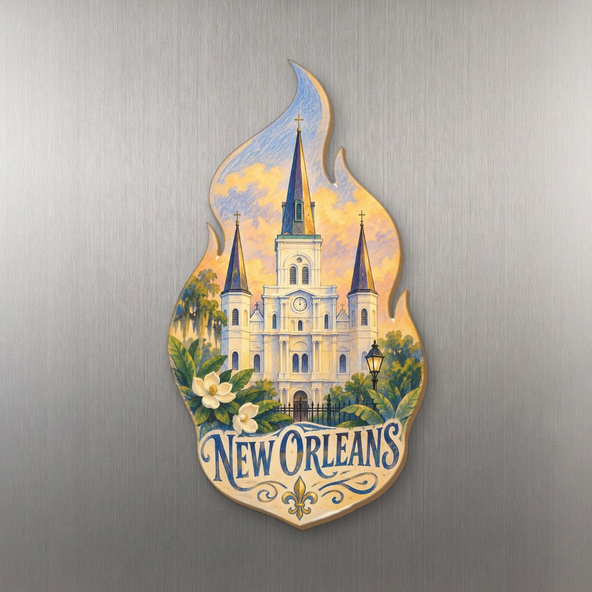 She's Choosing New Orleans Magnet | Colored Pencil over Gouache | S280-M
