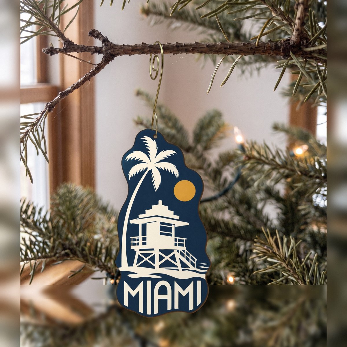 She's Choosing Miami Ornament | Negative-Space Silhouette | S281-O