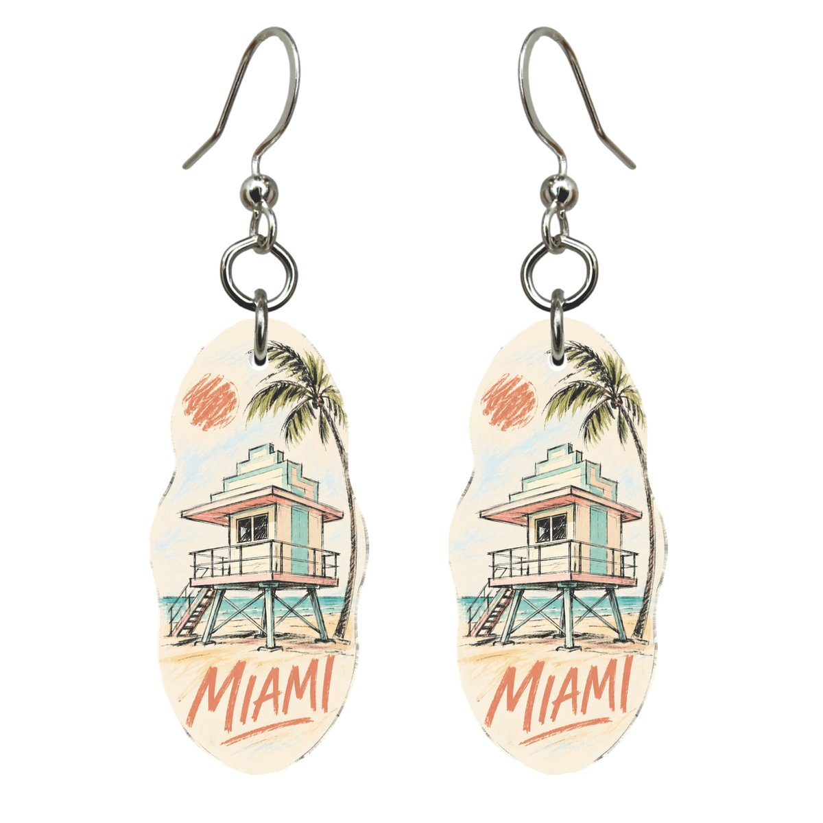 She's Choosing Miami Earrings | Loose Contour Sketch | S283
