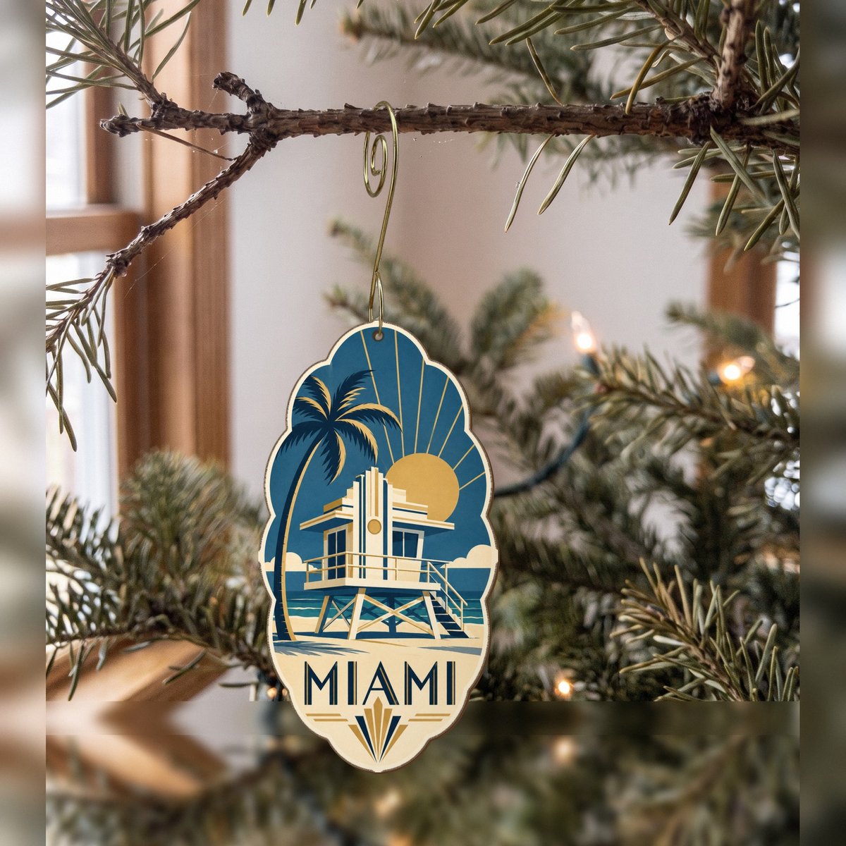 She's Choosing Miami Ornament | Art Deco | S285-O