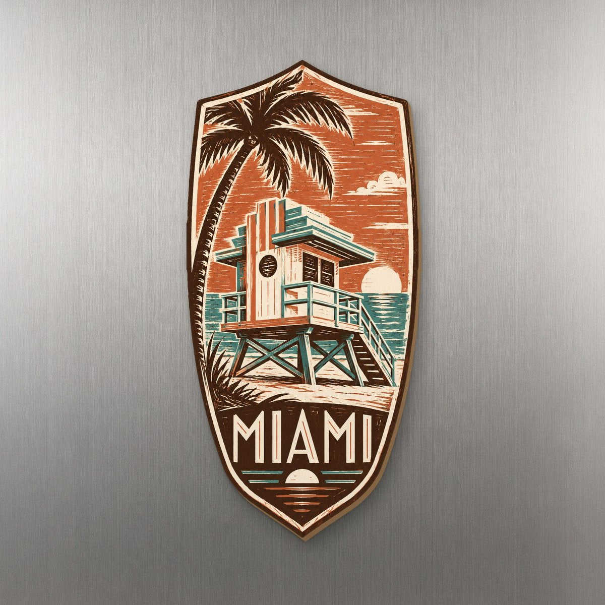 She's Choosing Miami Magnet | Woodcut | S286-M