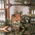 She's Choosing Miami Ornament | Woodcut | S286-O