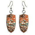 She's Choosing Miami Earrings | Woodcut | S286