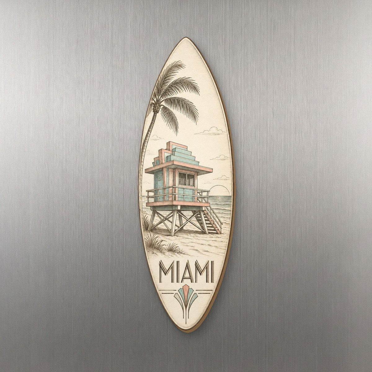 She's Choosing Miami Magnet | Etching-Inspired Linework | S288-M