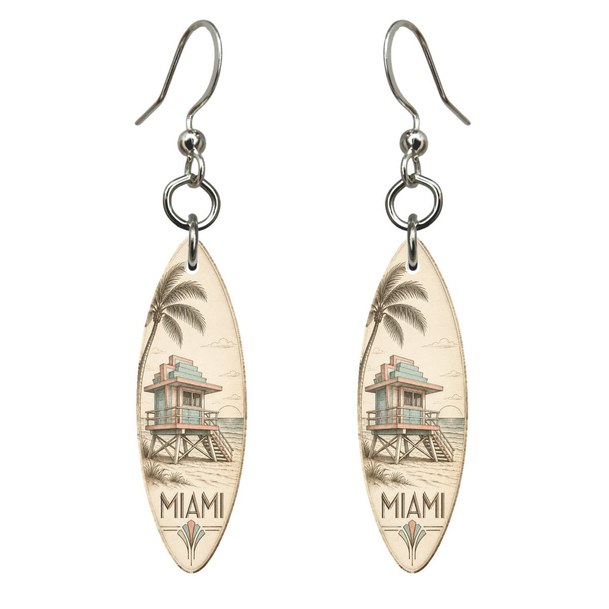 She's Choosing Miami Earrings | Etching-Inspired Linework | S288