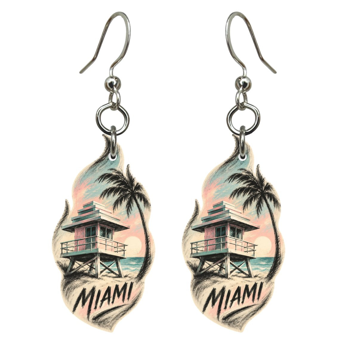She's Choosing Miami Earrings | Charcoal Gesture | S291