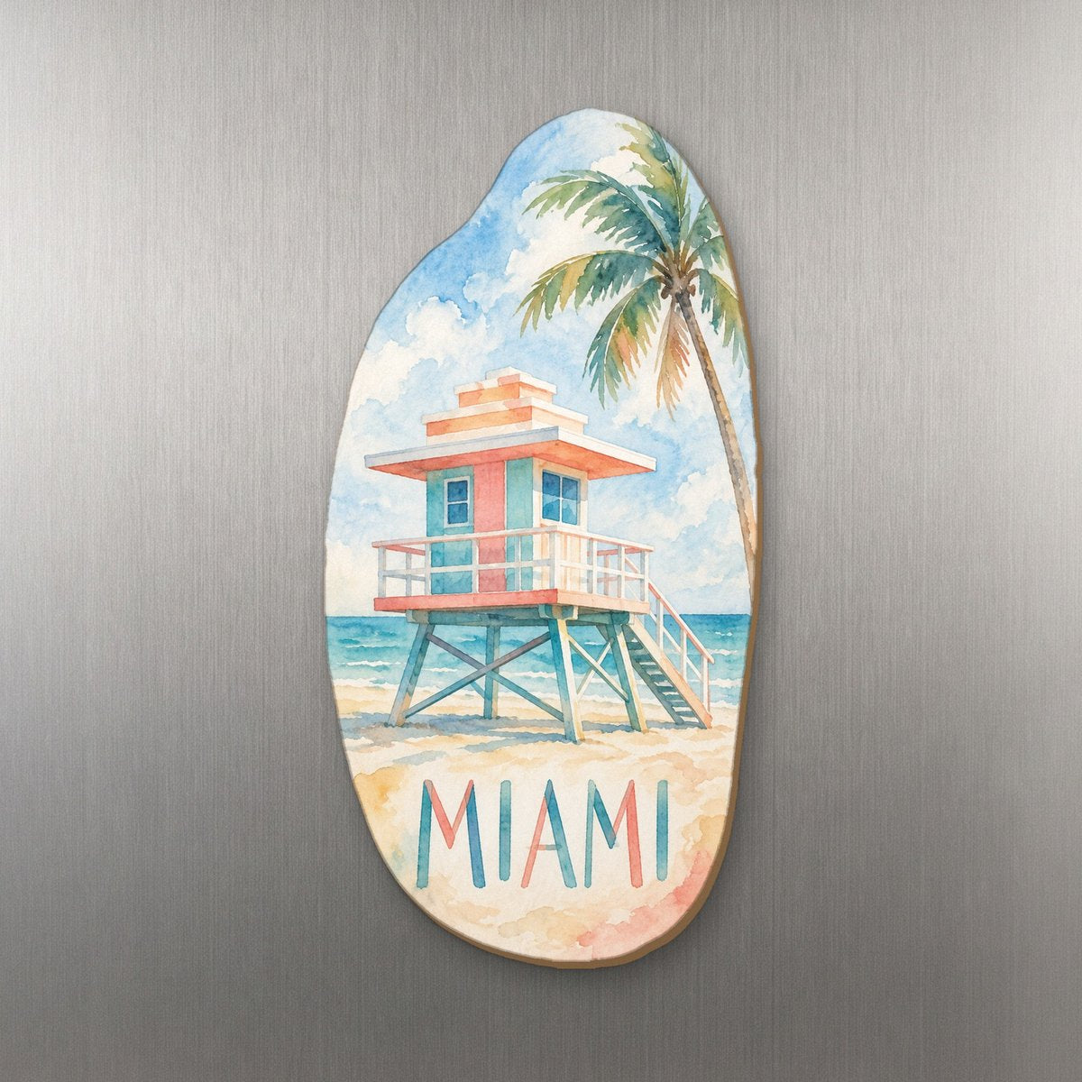She's Choosing Miami Magnet | Restrained Watercolor | S292-M