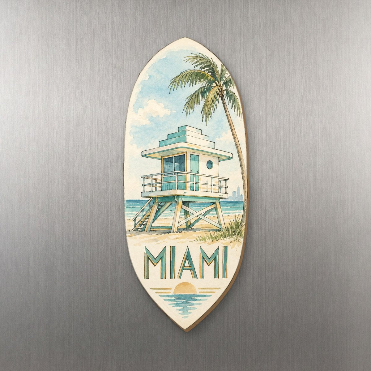 She's Choosing Miami Magnet | Pen and Watercolor Wash | S293-M