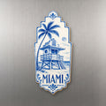 She's Choosing Miami Magnet | Blue-And-White Ceramic Illustration | S295-M