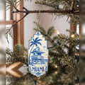 She's Choosing Miami Ornament | Blue-And-White Ceramic Illustration | S295-O