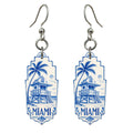 She's Choosing Miami Earrings | Blue-And-White Ceramic Illustration | S295