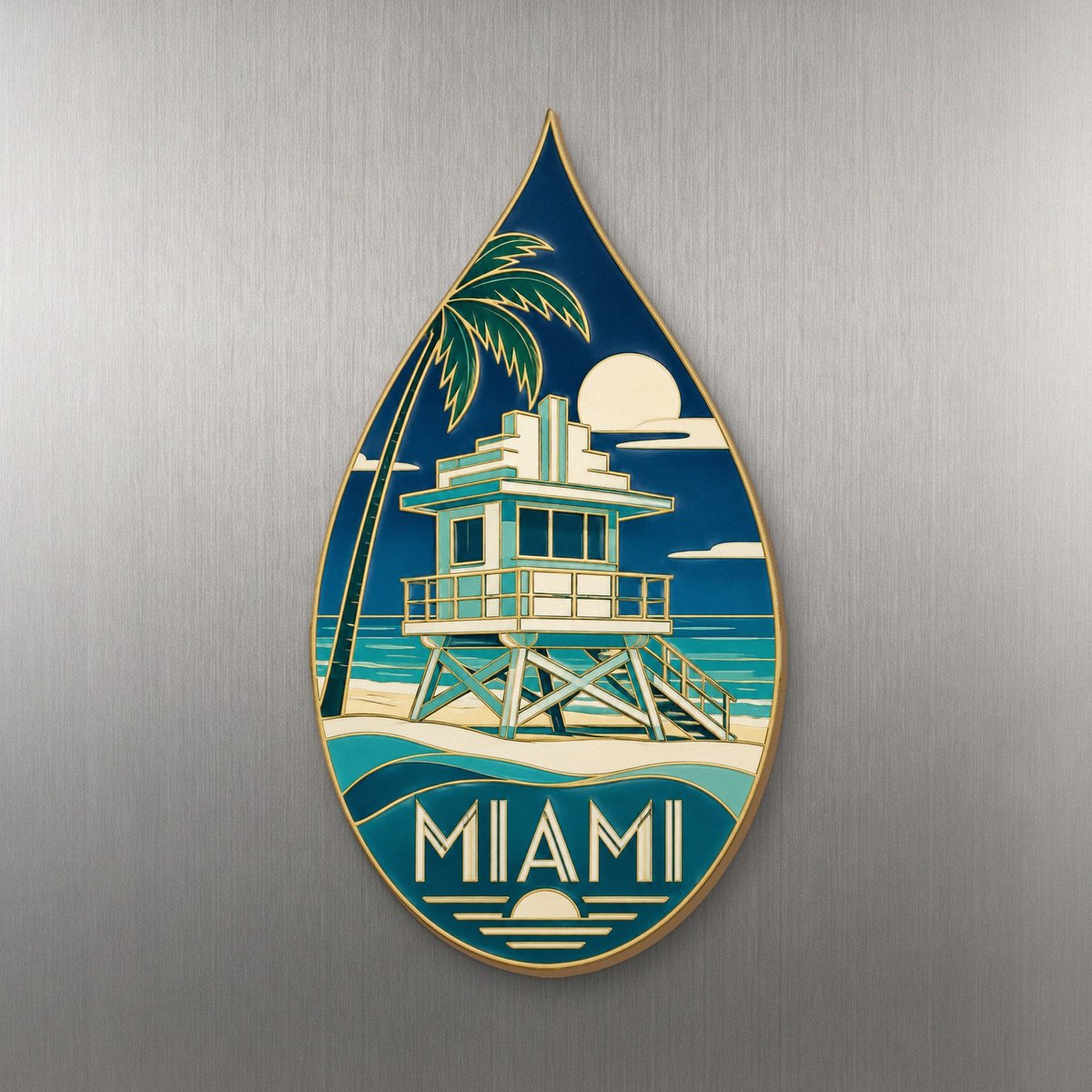 She's Choosing Miami Magnet | Cloisonné-Inspired Graphic | S296-M