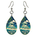 She's Choosing Miami Earrings | Cloisonné-Inspired Graphic | S296