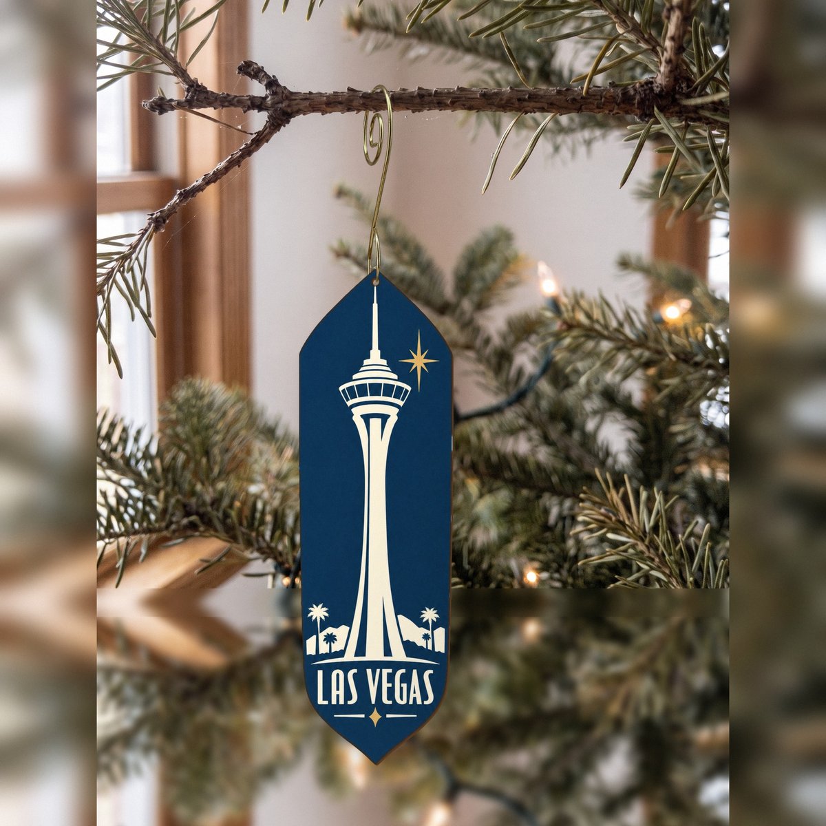 She's Choosing Las Vegas Ornament | Negative-Space Silhouette | S299-O