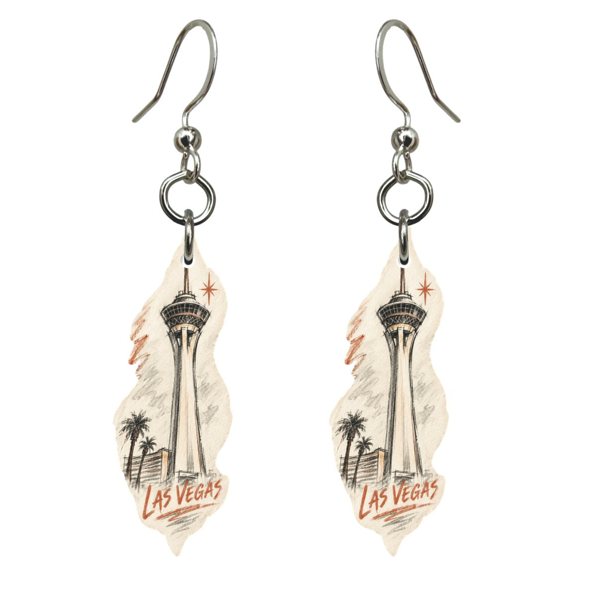 She's Choosing Las Vegas Earrings | Loose Contour Sketch | S301