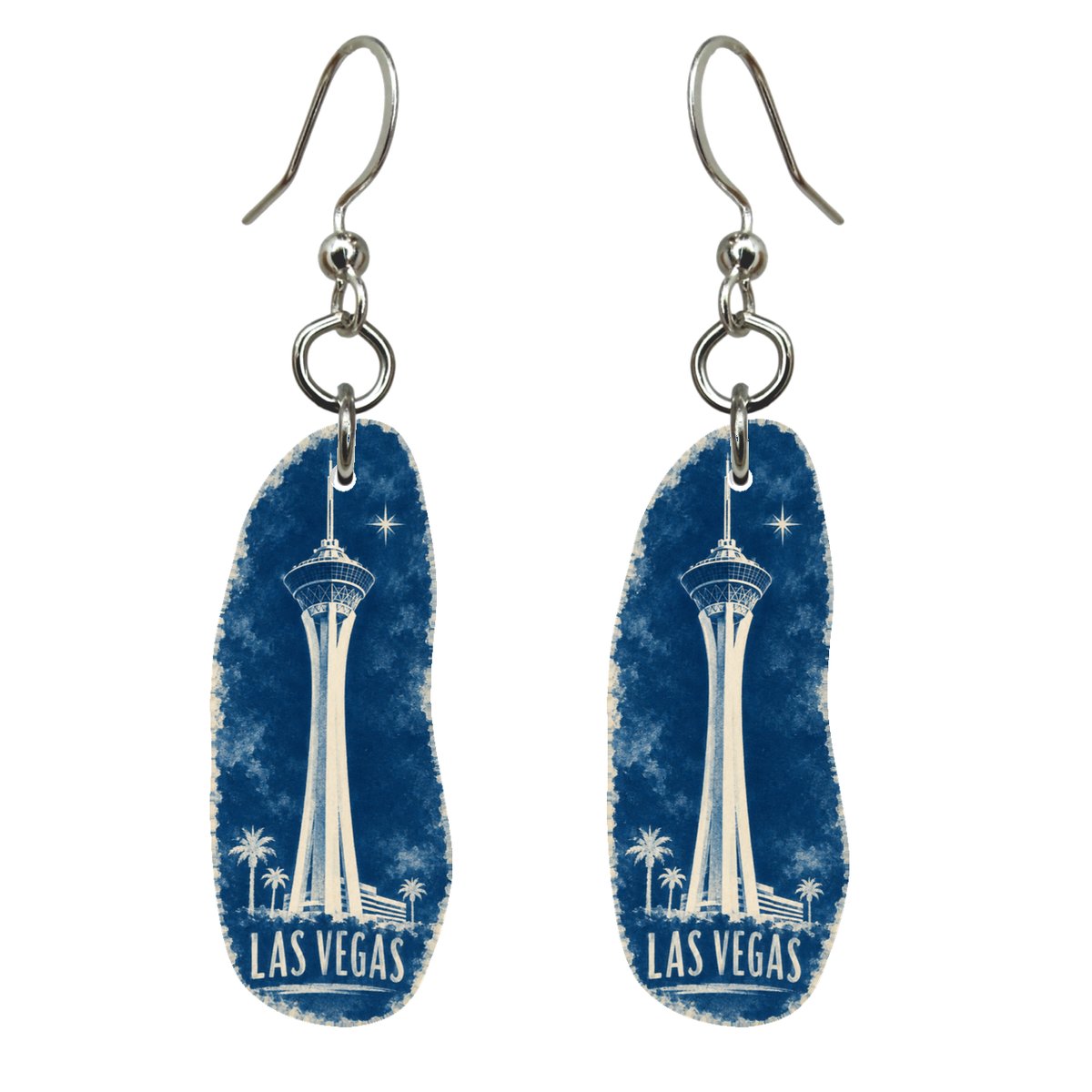 She's Choosing Las Vegas Earrings | Cyanotype-Inspired | S305