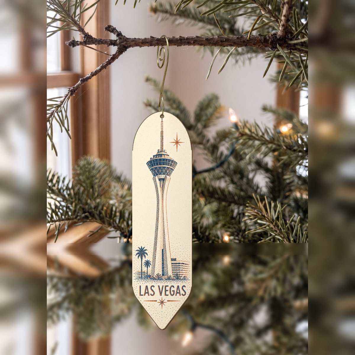 She's Choosing Las Vegas Ornament | Sparse Pointillism | S307-O