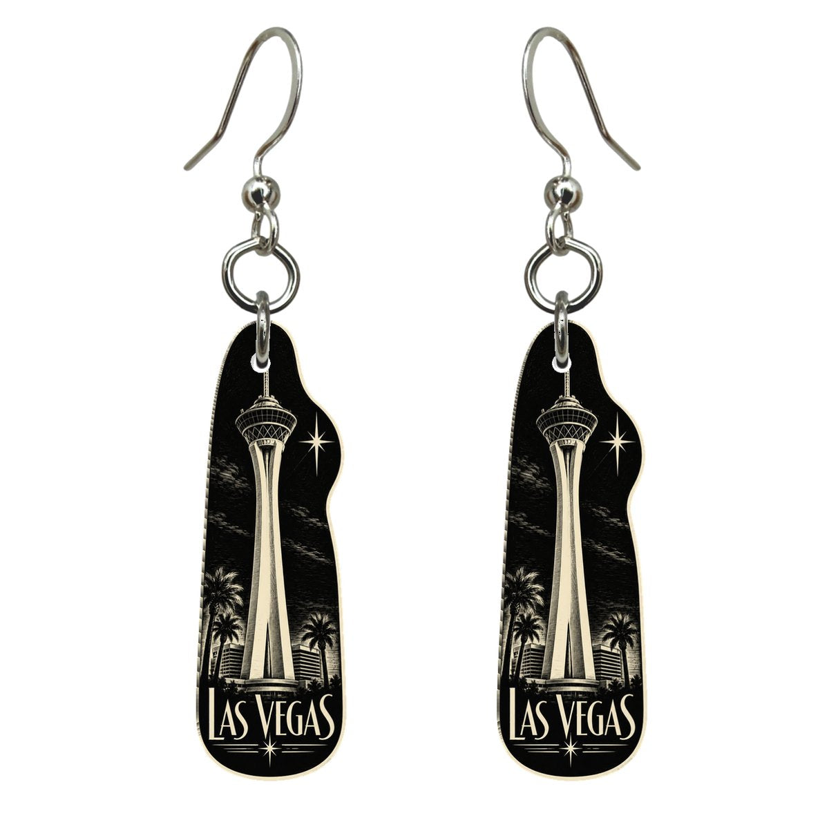She's Choosing Las Vegas Earrings | Scratchboard | S308