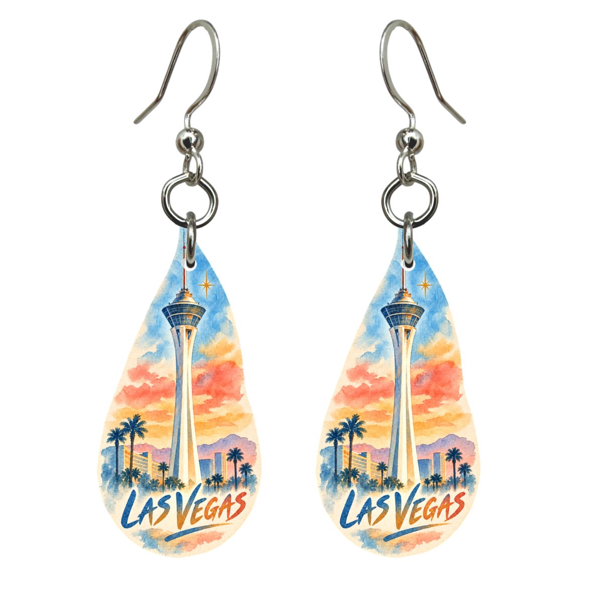 She's Choosing Las Vegas Earrings | Restrained Watercolor | S310