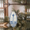 She's Choosing Las Vegas Ornament | Blue-And-White Ceramic Illustration | S313-O