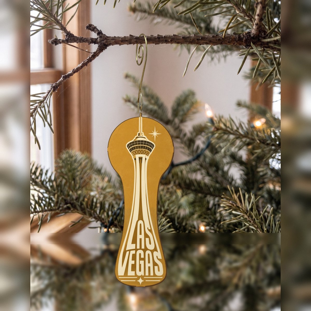 She's Choosing Las Vegas Ornament | Typographic Illustration | S315-O