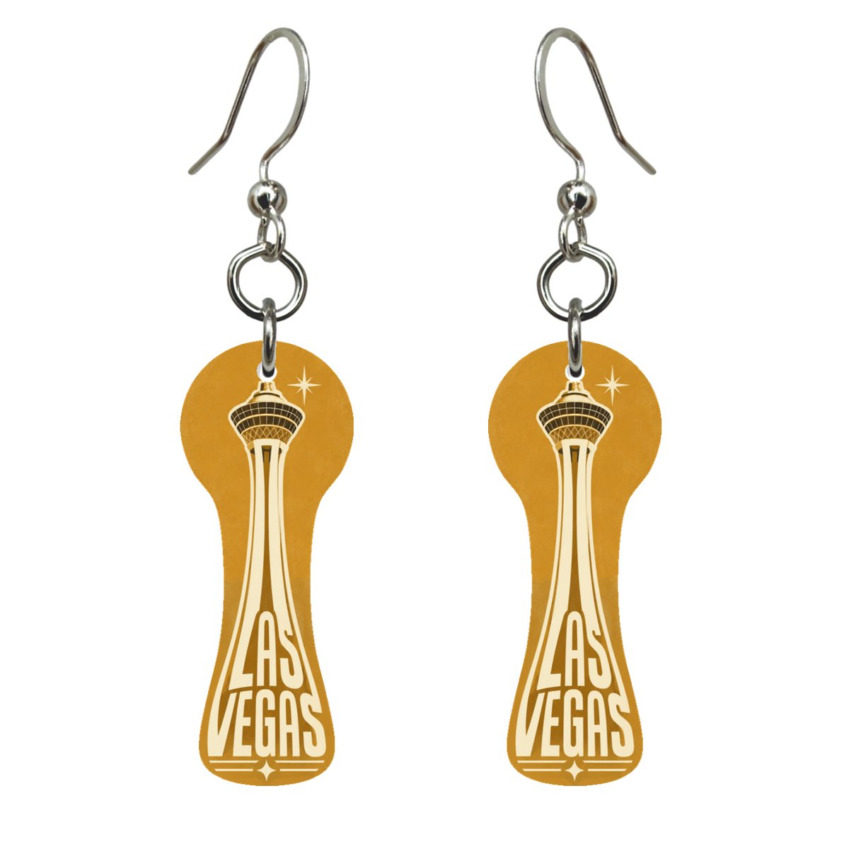 She's Choosing Las Vegas Earrings | Typographic Illustration | S315