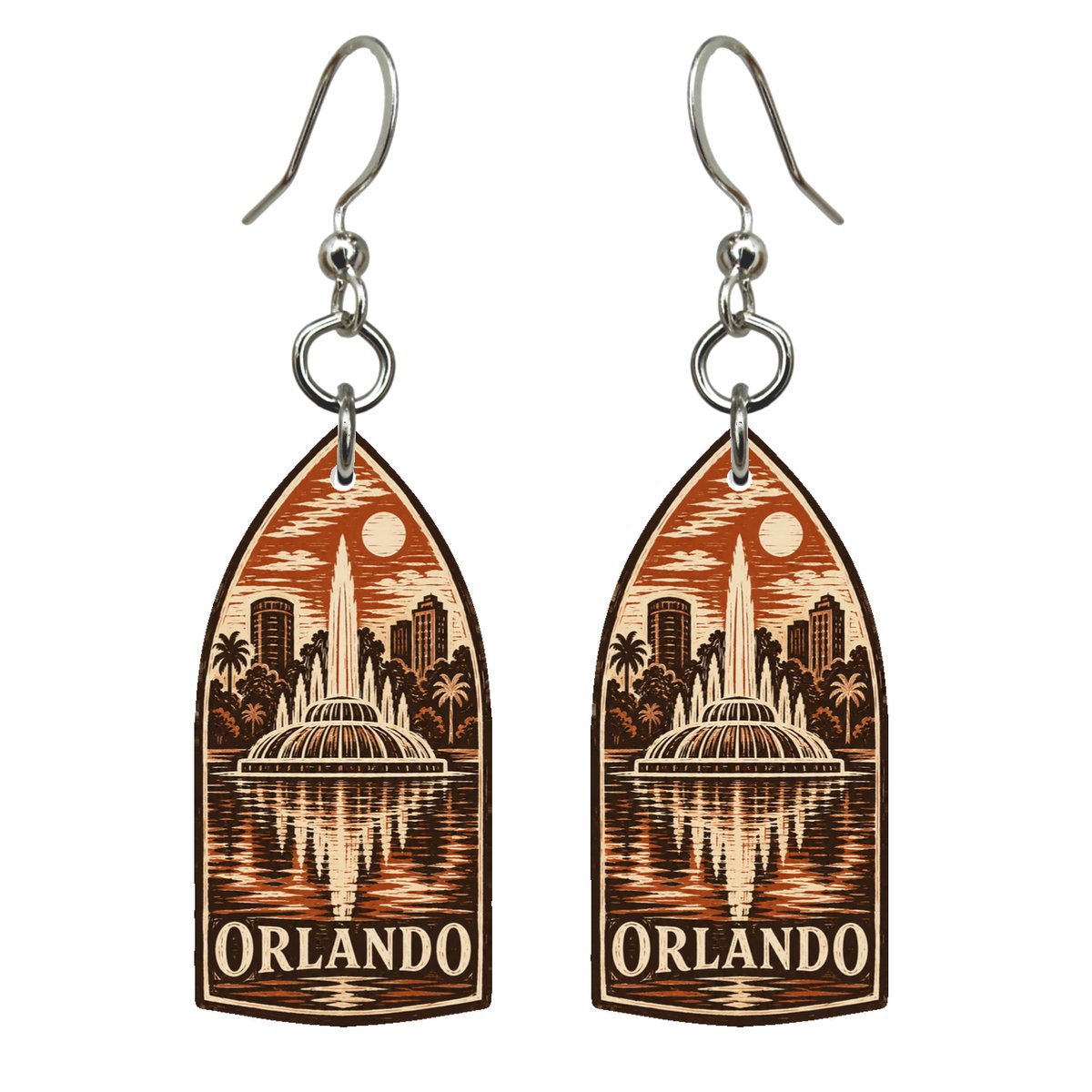 She's Choosing Orlando Earrings | Woodcut | S322
