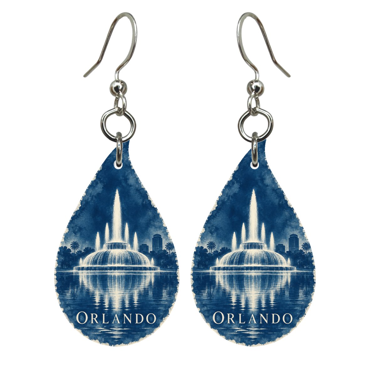 She's Choosing Orlando Earrings | Cyanotype-Inspired | S323