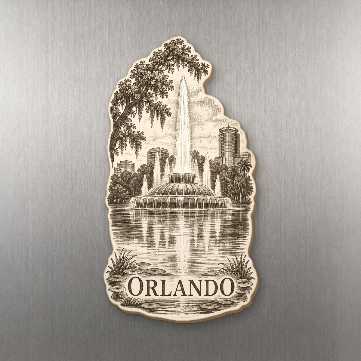 She's Choosing Orlando Magnet | Etching-Inspired Linework | S324-M