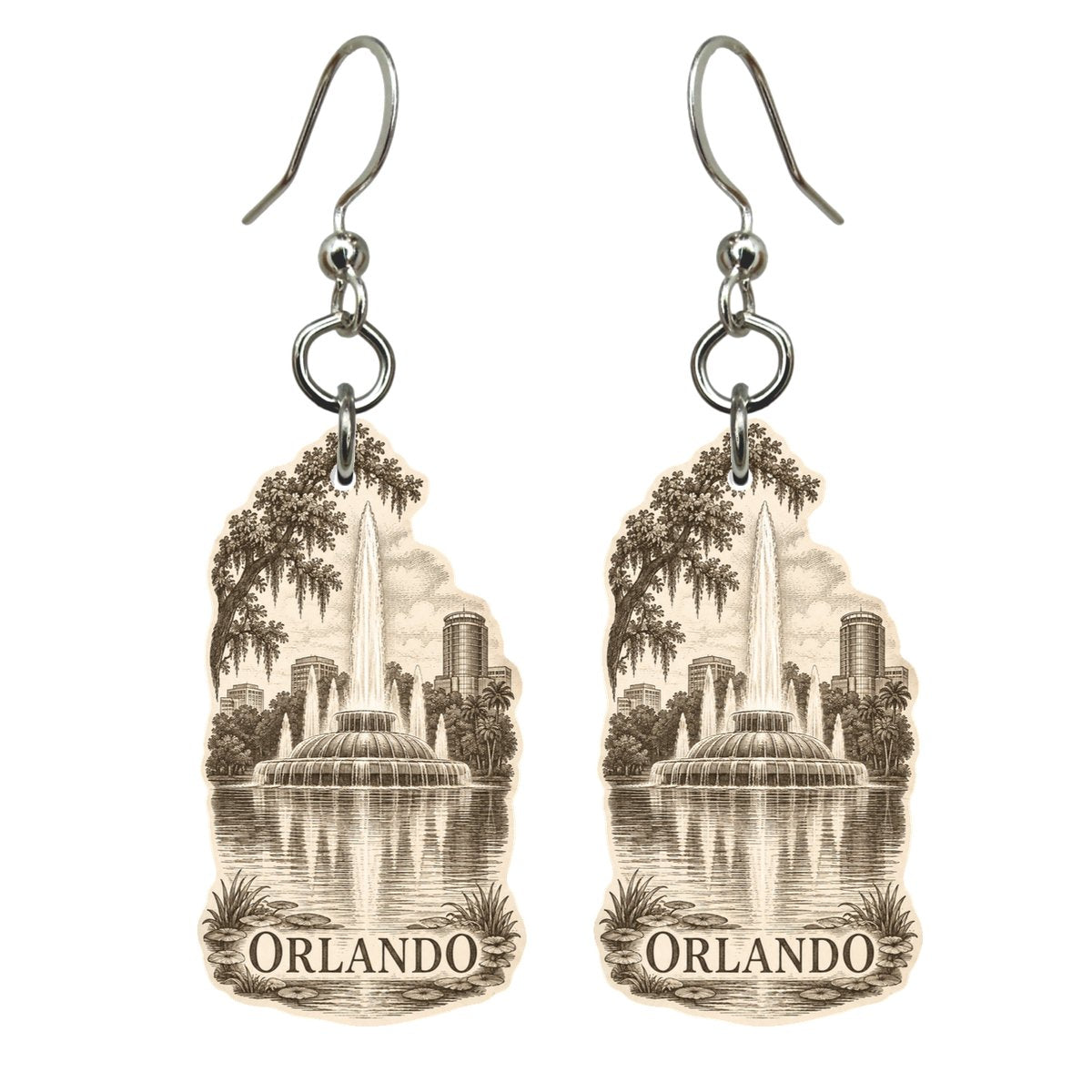 She's Choosing Orlando Earrings | Etching-Inspired Linework | S324