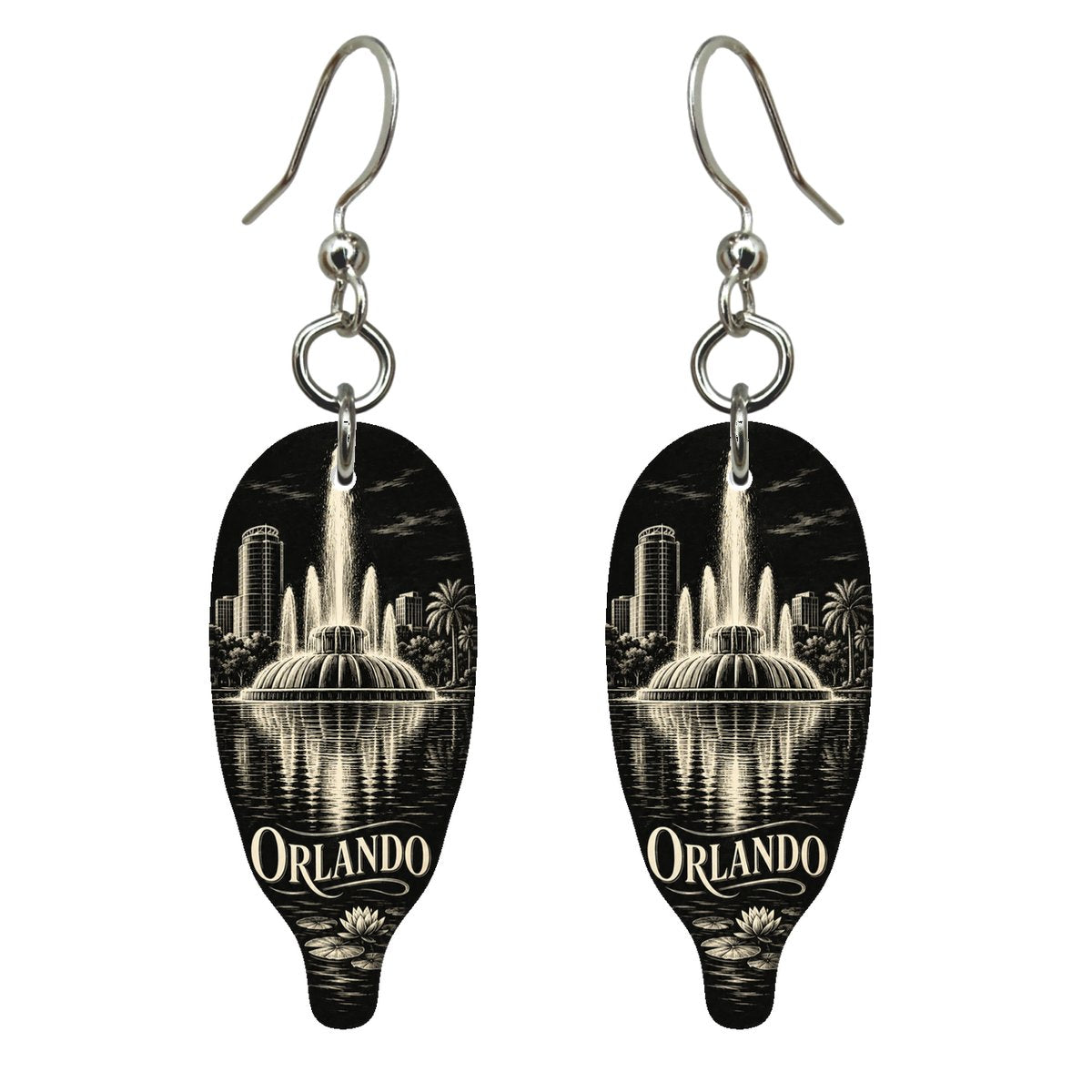 She's Choosing Orlando Earrings | Scratchboard | S326