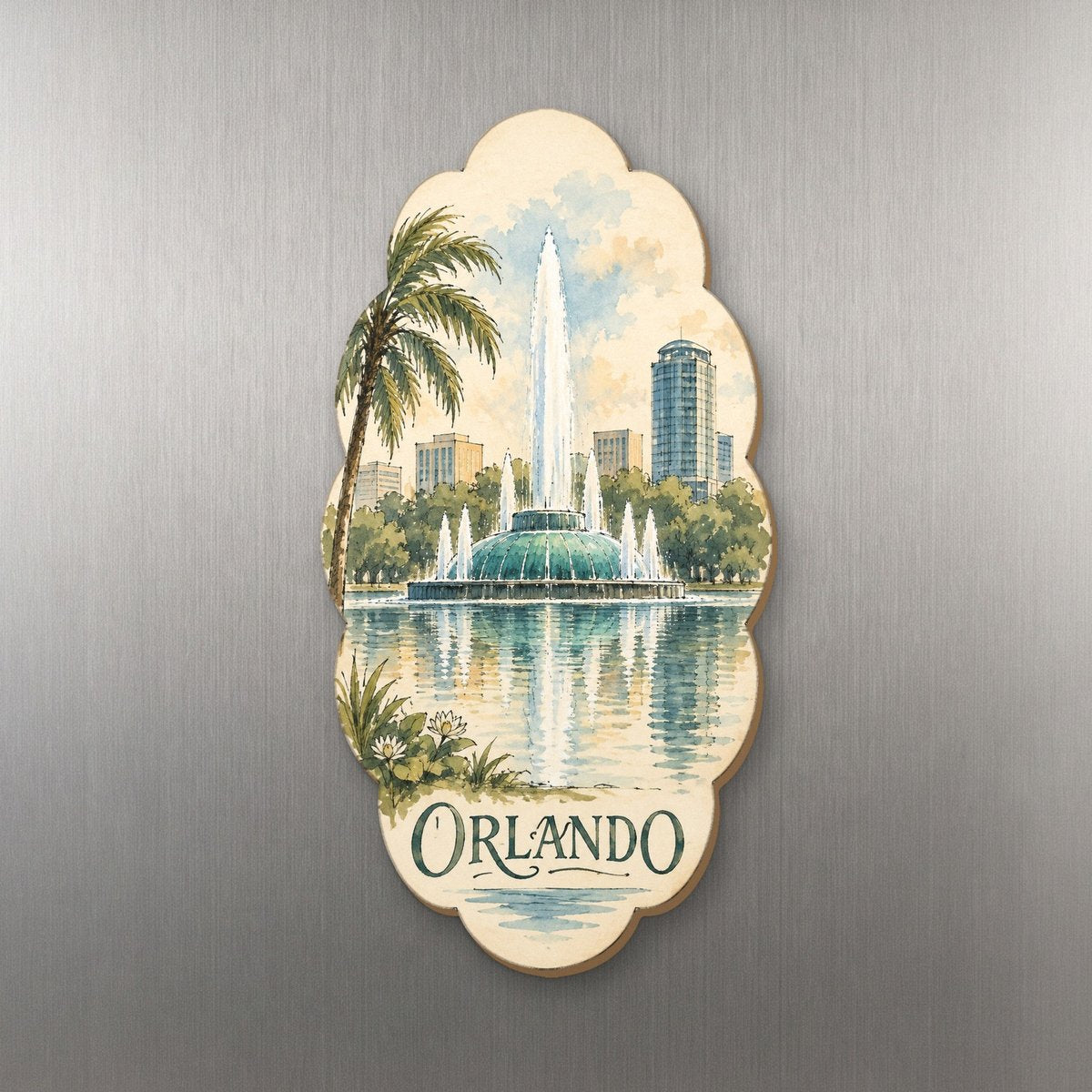 She's Choosing Orlando Magnet | Pen and Watercolor Wash | S329-M