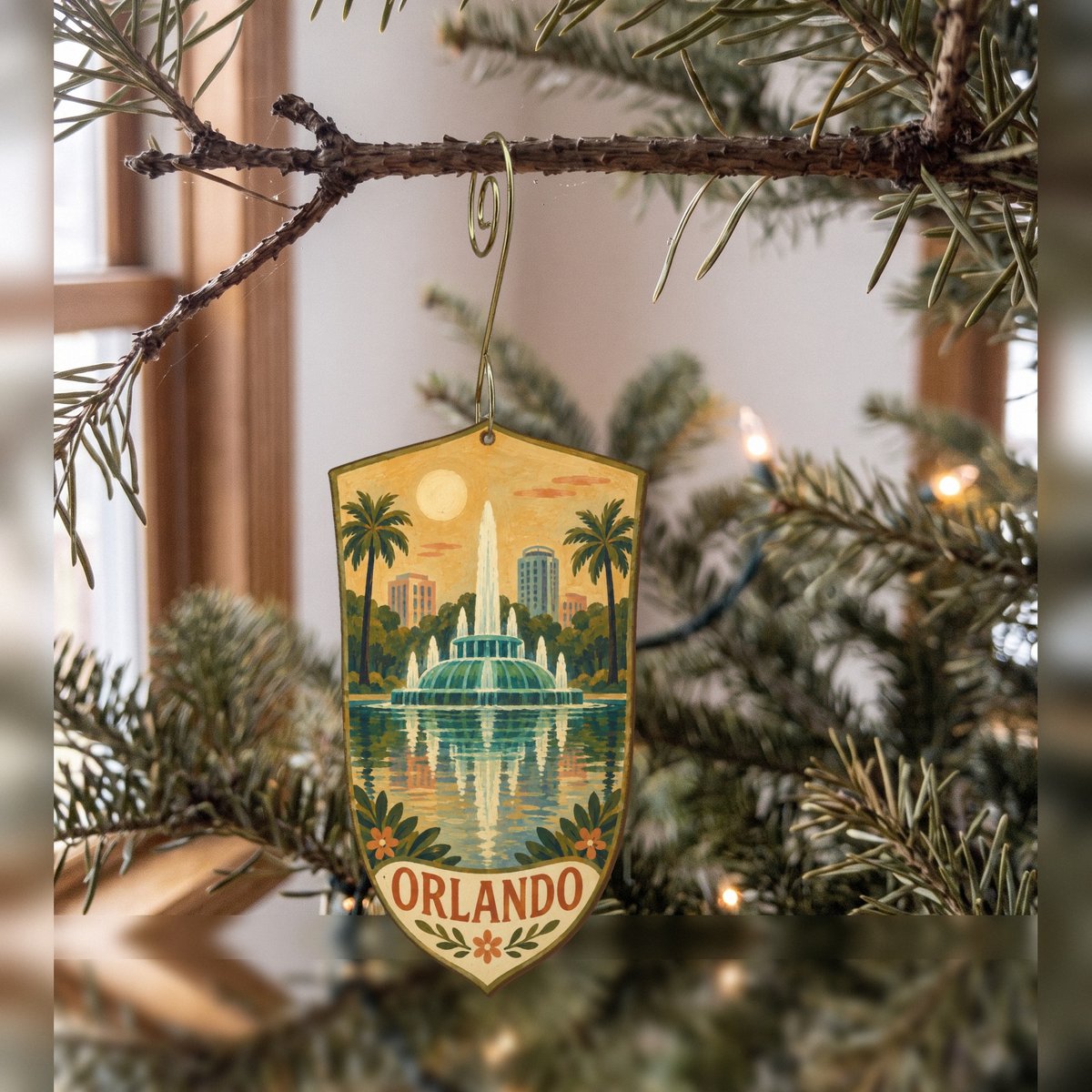 She's Choosing Orlando Ornament | Naive Folk Painting | S330-O