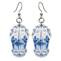 She's Choosing Orlando Earrings | Blue-And-White Ceramic Illustration | S331