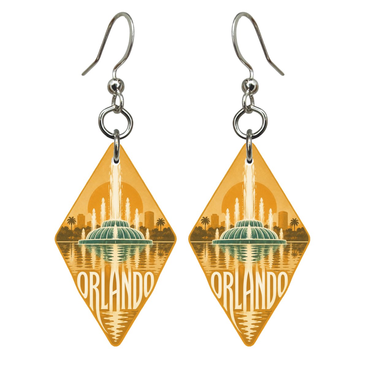 She's Choosing Orlando Earrings | Typographic Illustration | S333