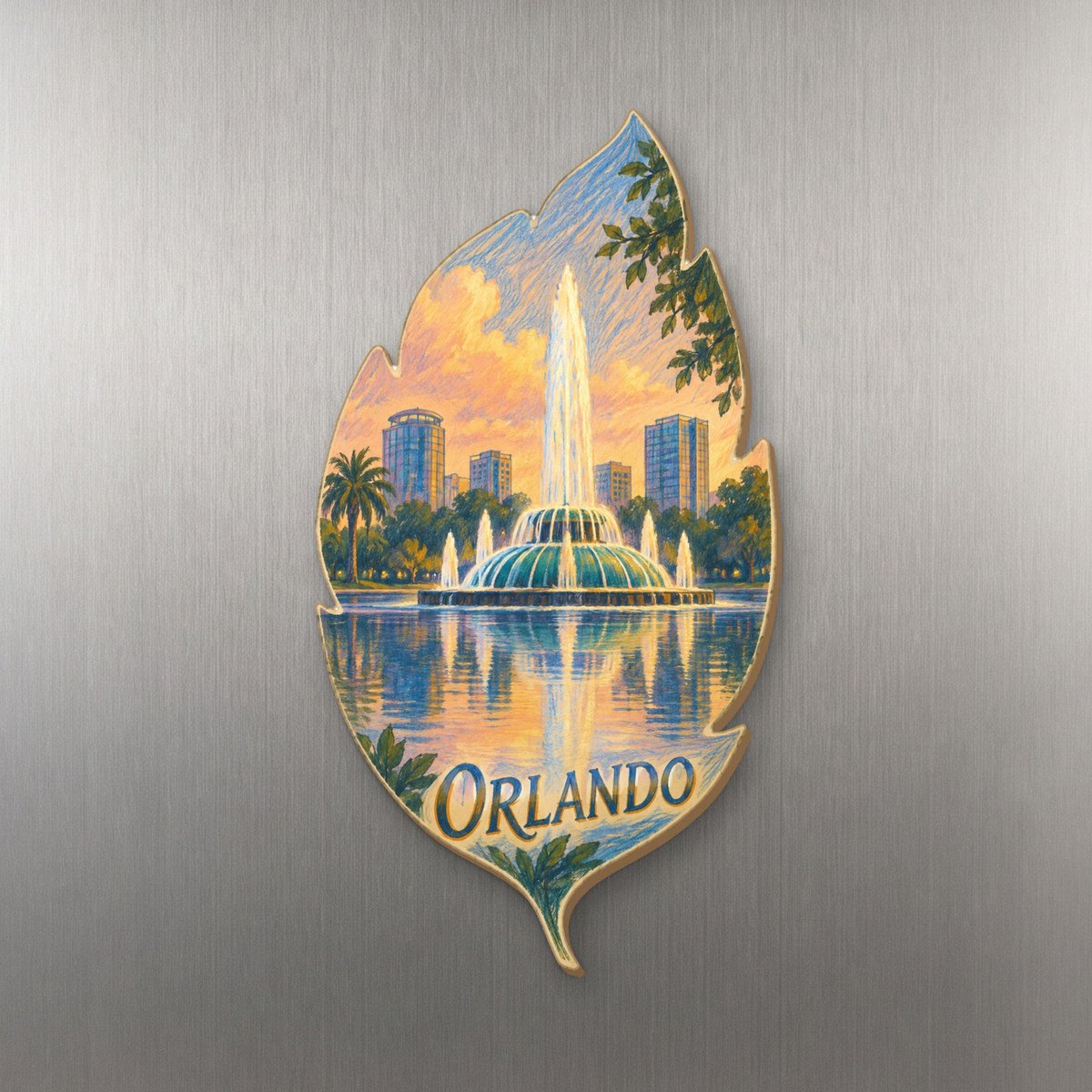 She's Choosing Orlando Magnet | Colored Pencil over Gouache | S334-M