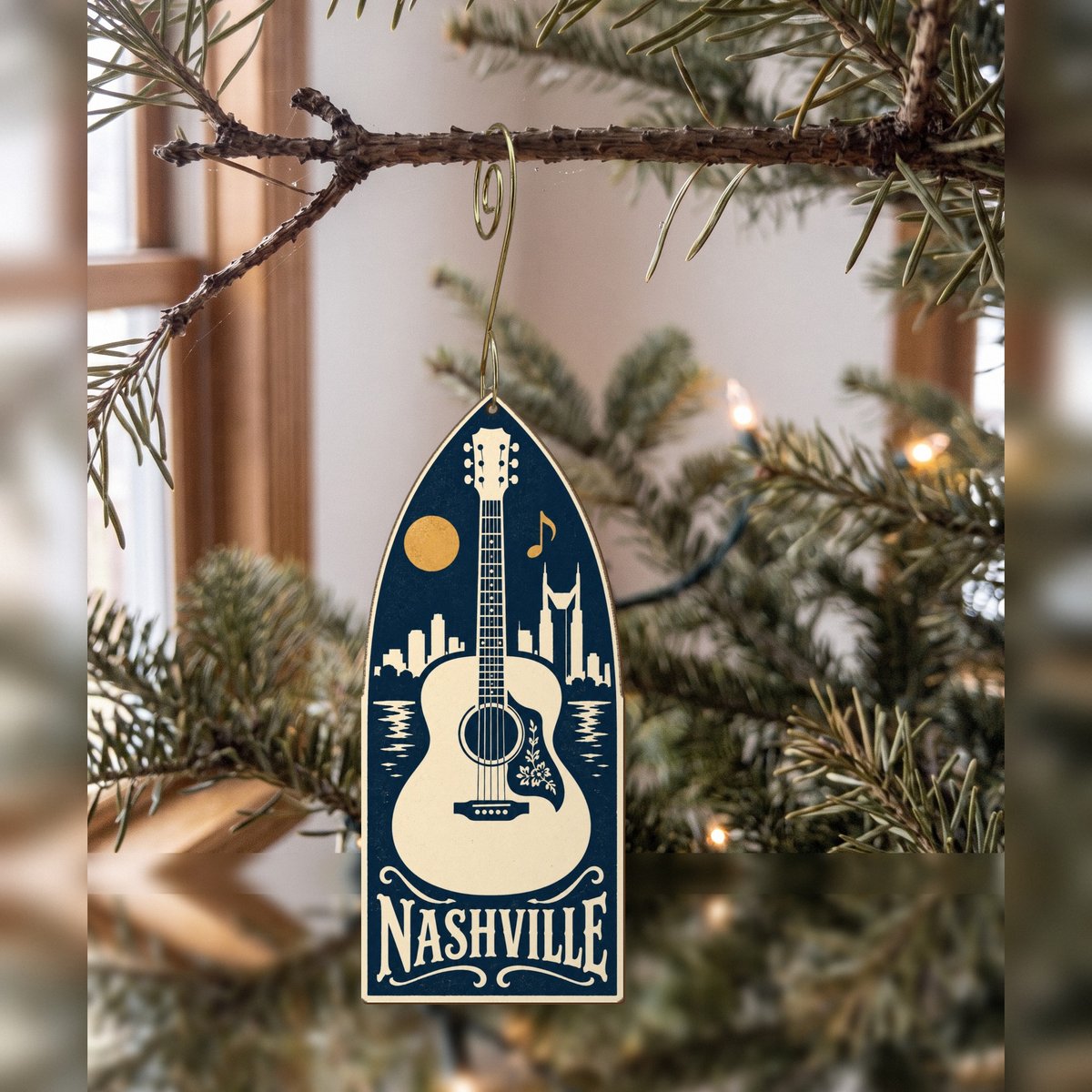 She's Choosing Nashville Ornament | Negative-Space Silhouette | S335-O