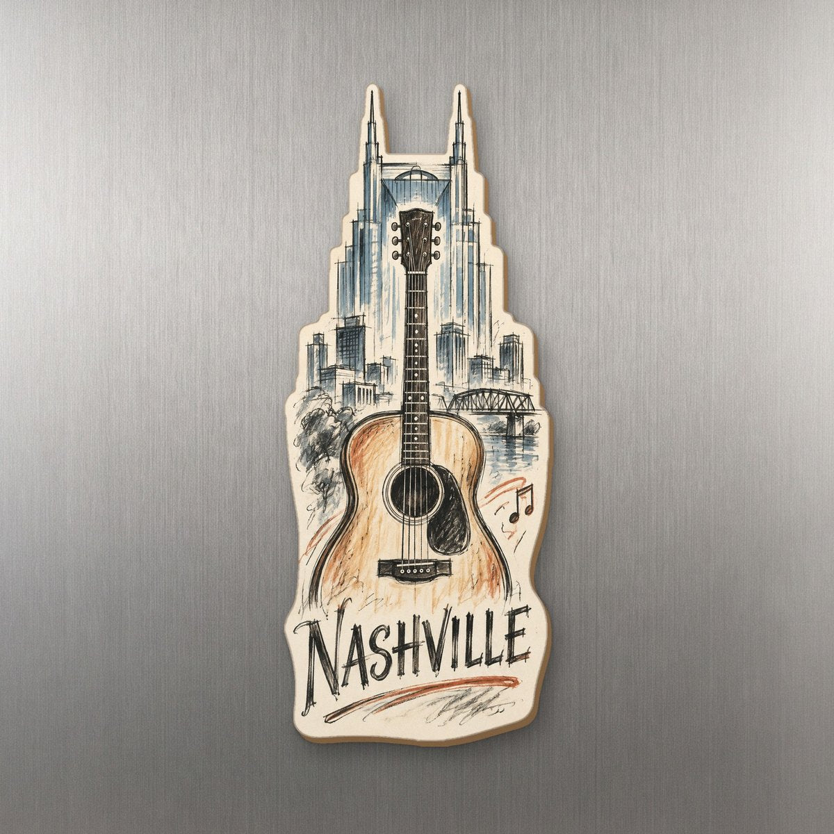 She's Choosing Nashville Magnet | Loose Contour Sketch | S337-M