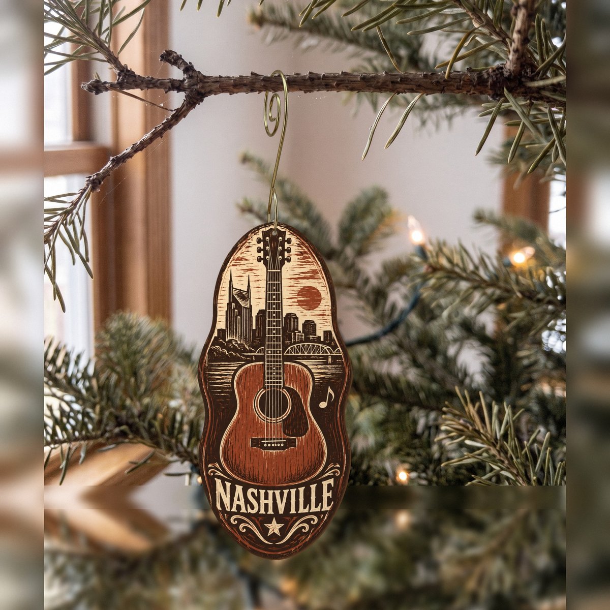 She's Choosing Nashville Ornament | Woodcut | S340-O