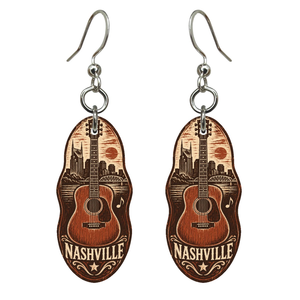 She's Choosing Nashville Earrings | Woodcut | S340