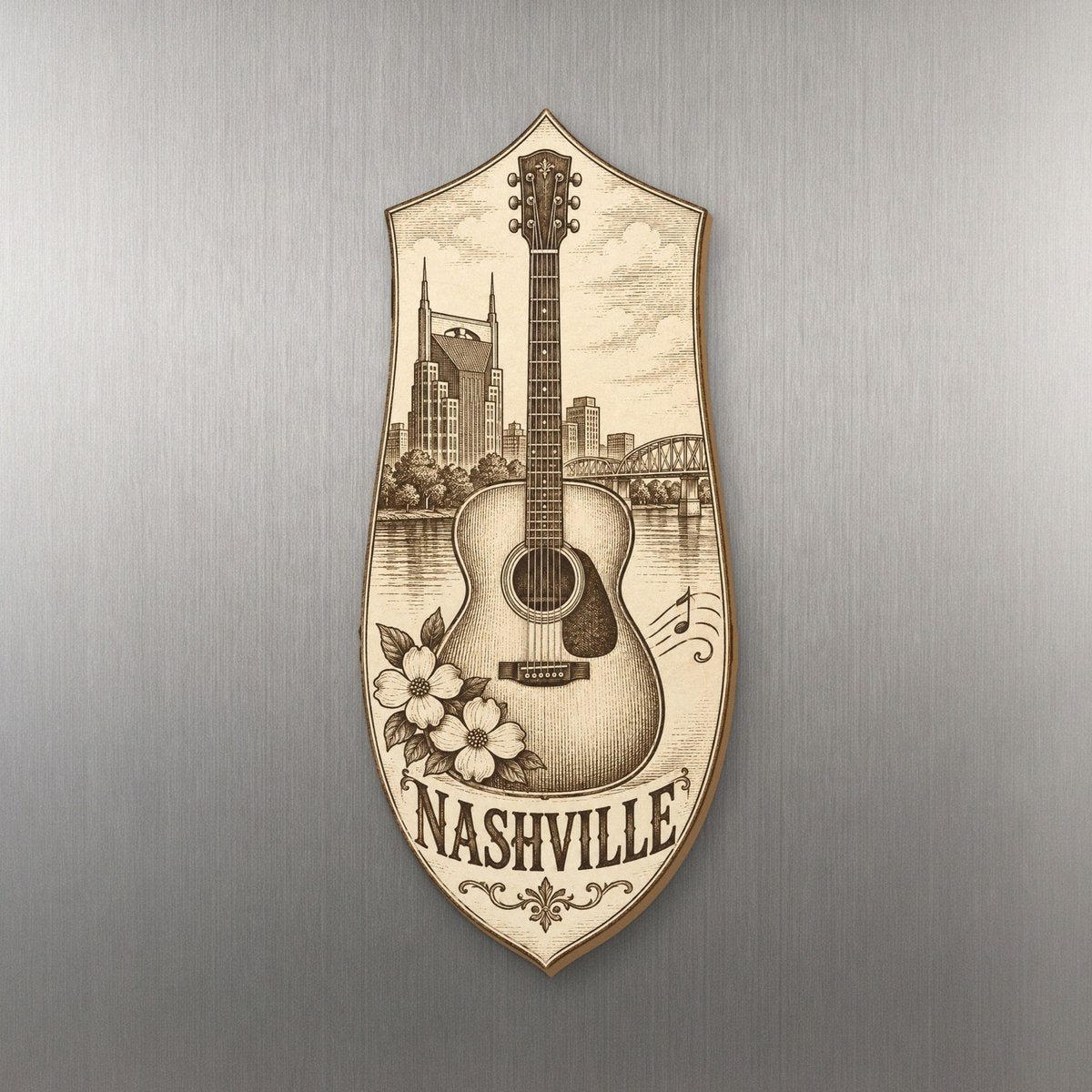 She's Choosing Nashville Magnet | Etching-Inspired Linework | S342-M