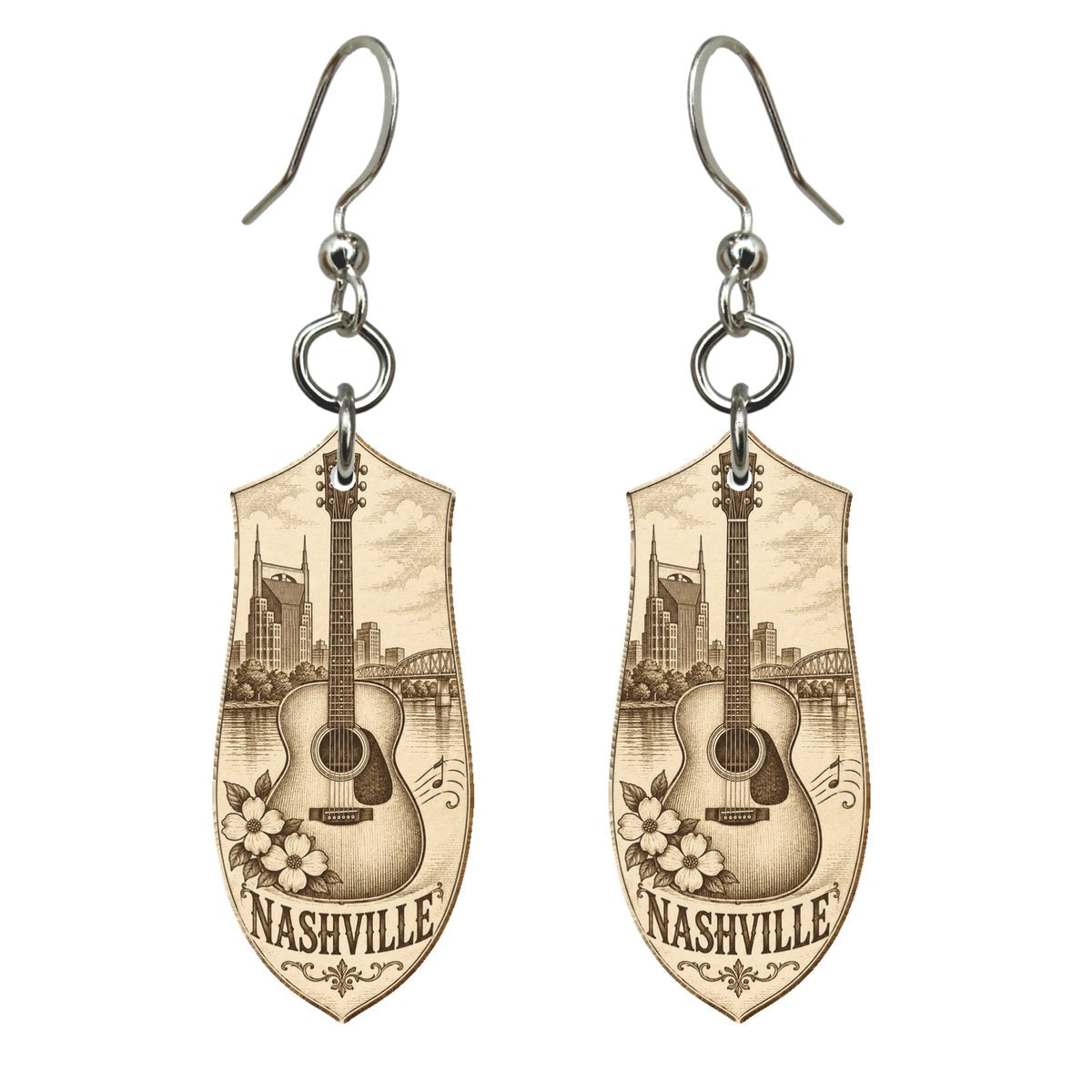 She's Choosing Nashville Earrings | Etching-Inspired Linework | S342