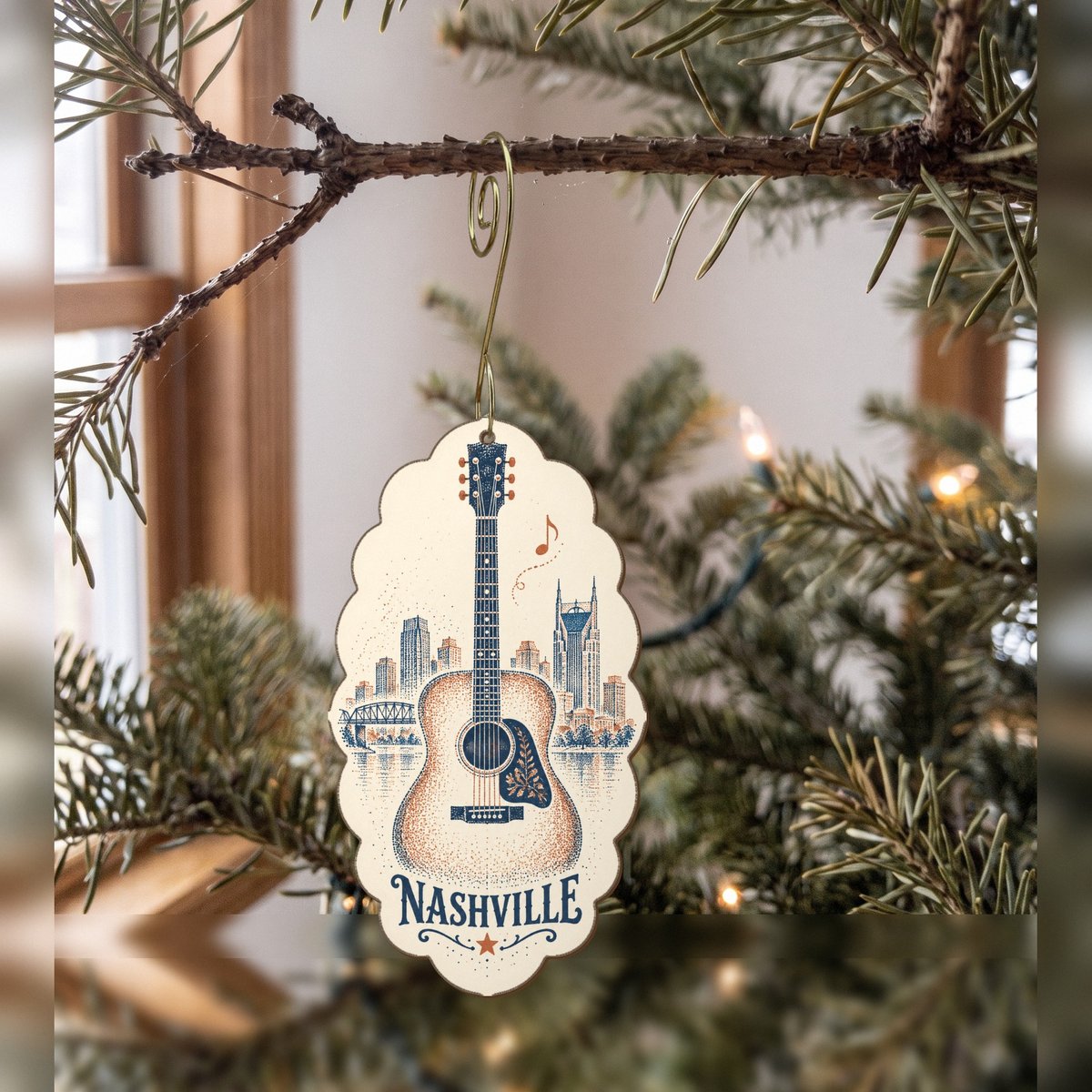 She's Choosing Nashville Ornament | Sparse Pointillism | S343-O