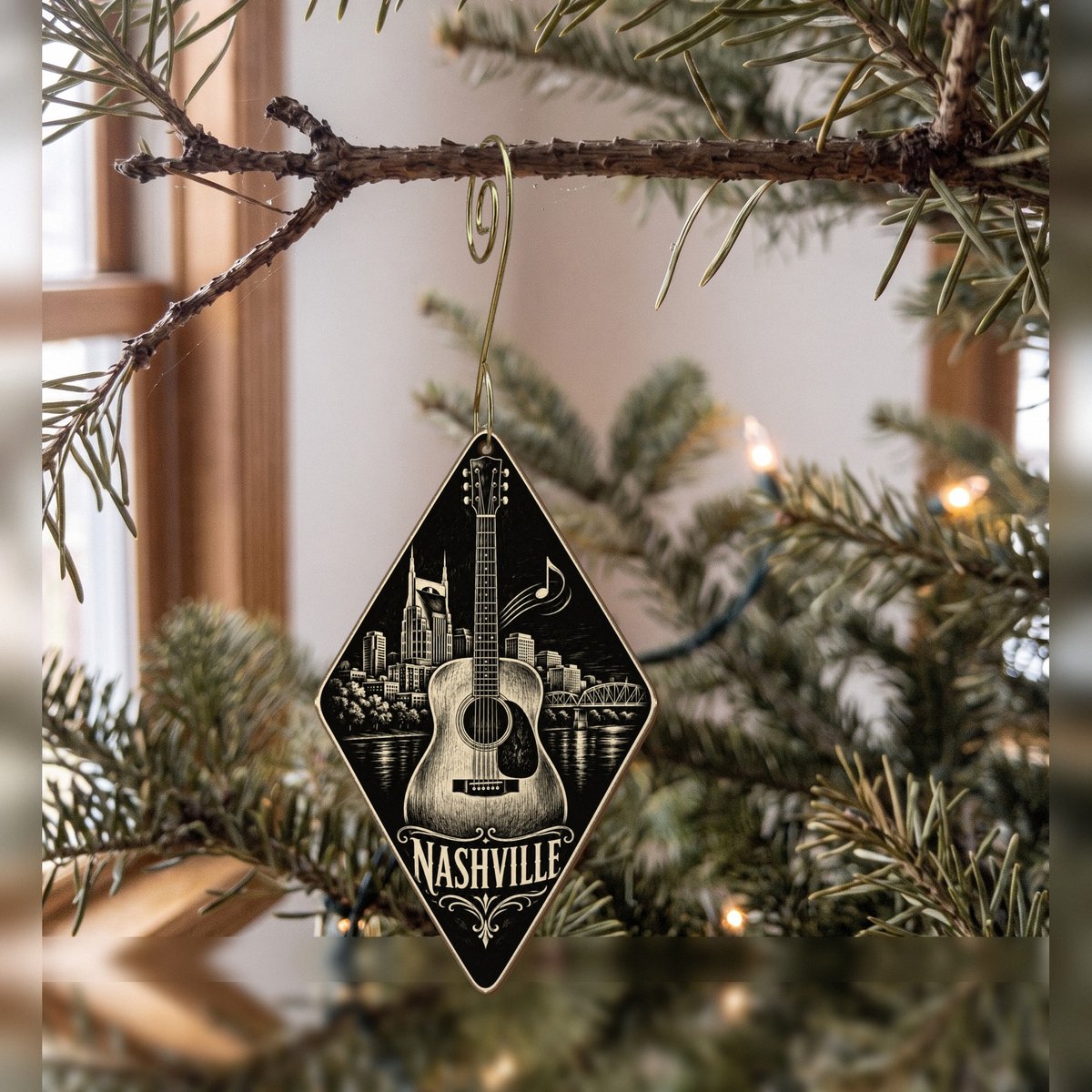 She's Choosing Nashville Ornament | Scratchboard | S344-O