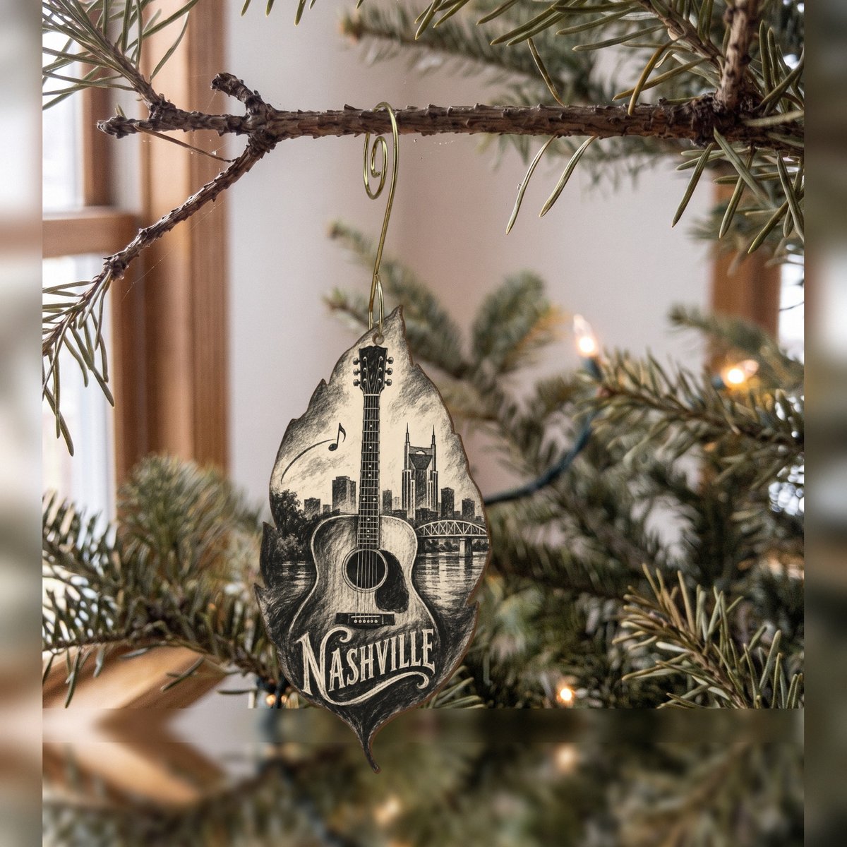 She's Choosing Nashville Ornament | Charcoal Gesture | S345-O