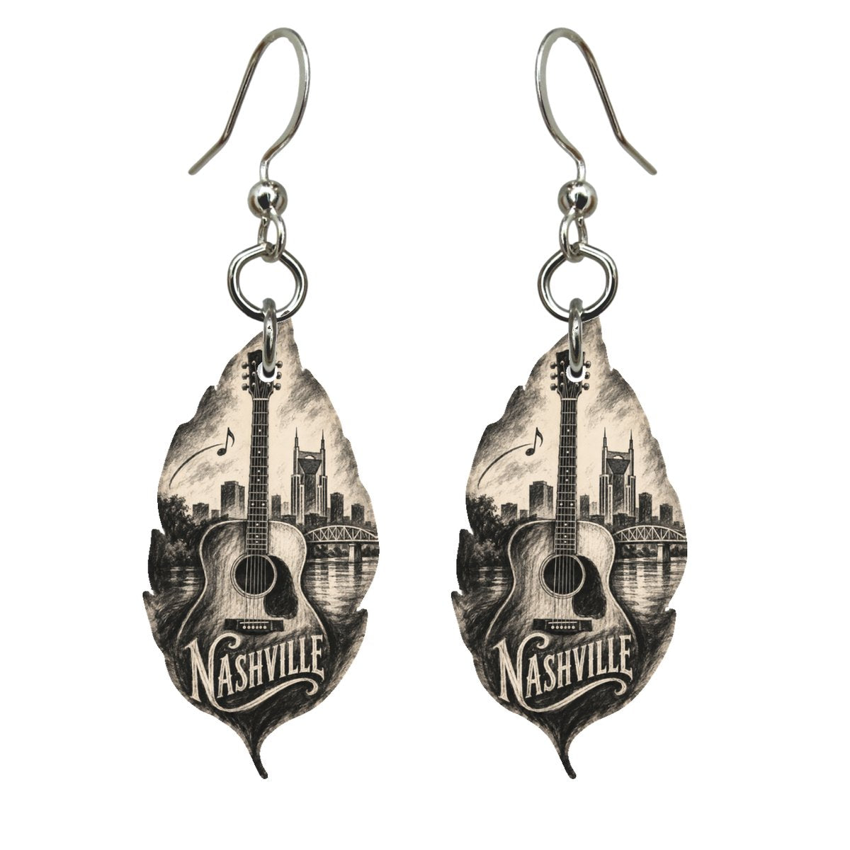 She's Choosing Nashville Earrings | Charcoal Gesture | S345