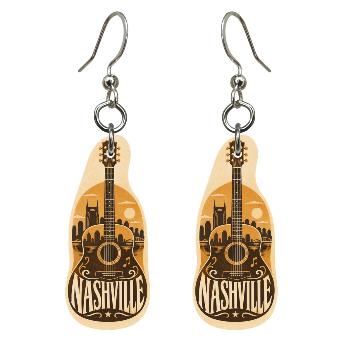She's Choosing Nashville Earrings | Typographic Illustration | S351