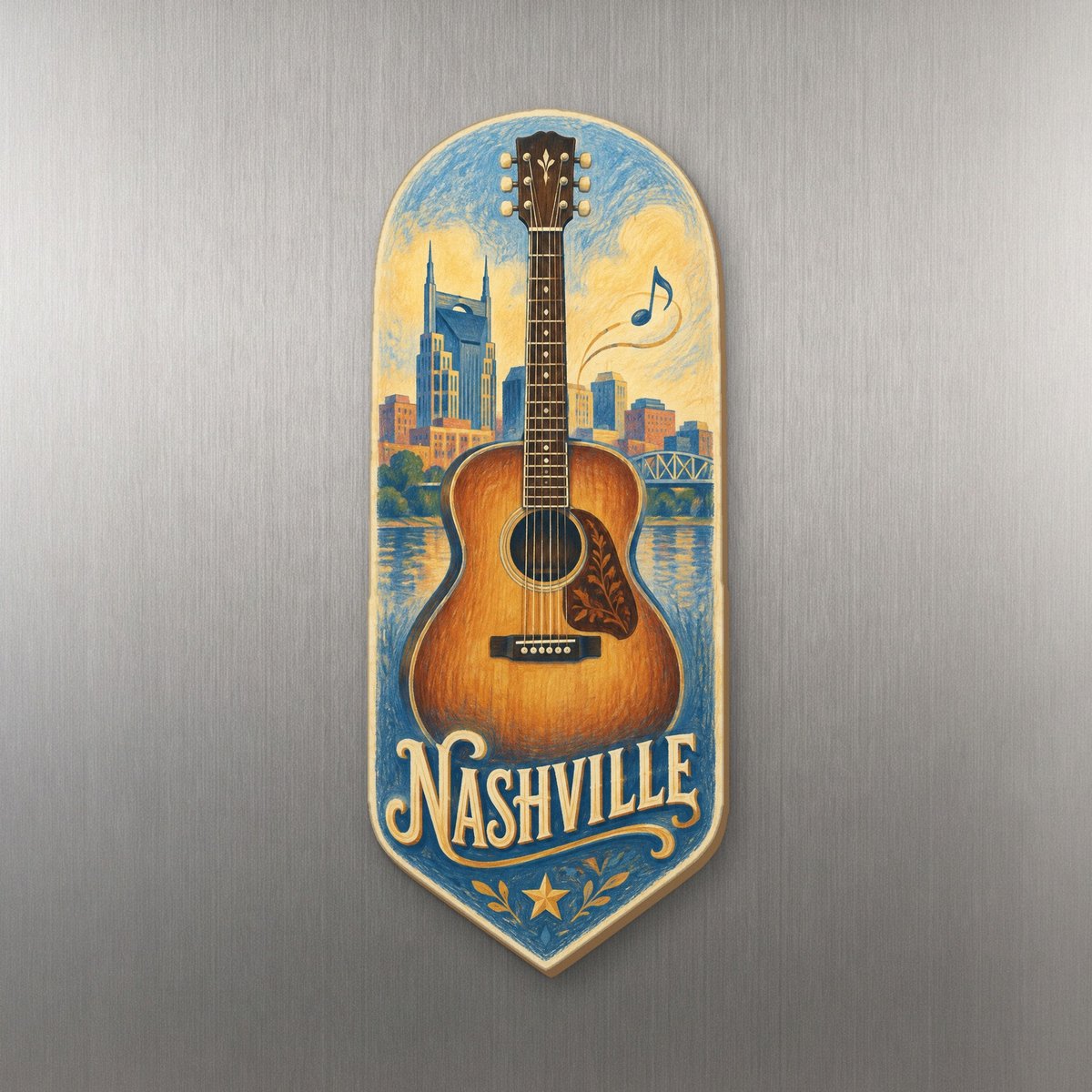 She's Choosing Nashville Magnet | Colored Pencil over Gouache | S352-M