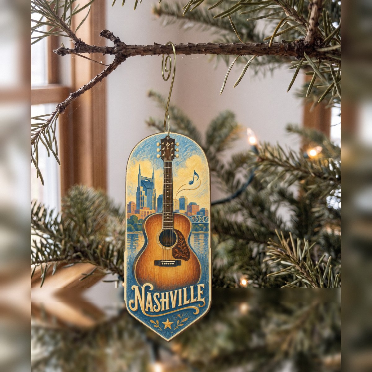 She's Choosing Nashville Ornament | Colored Pencil over Gouache | S352-O