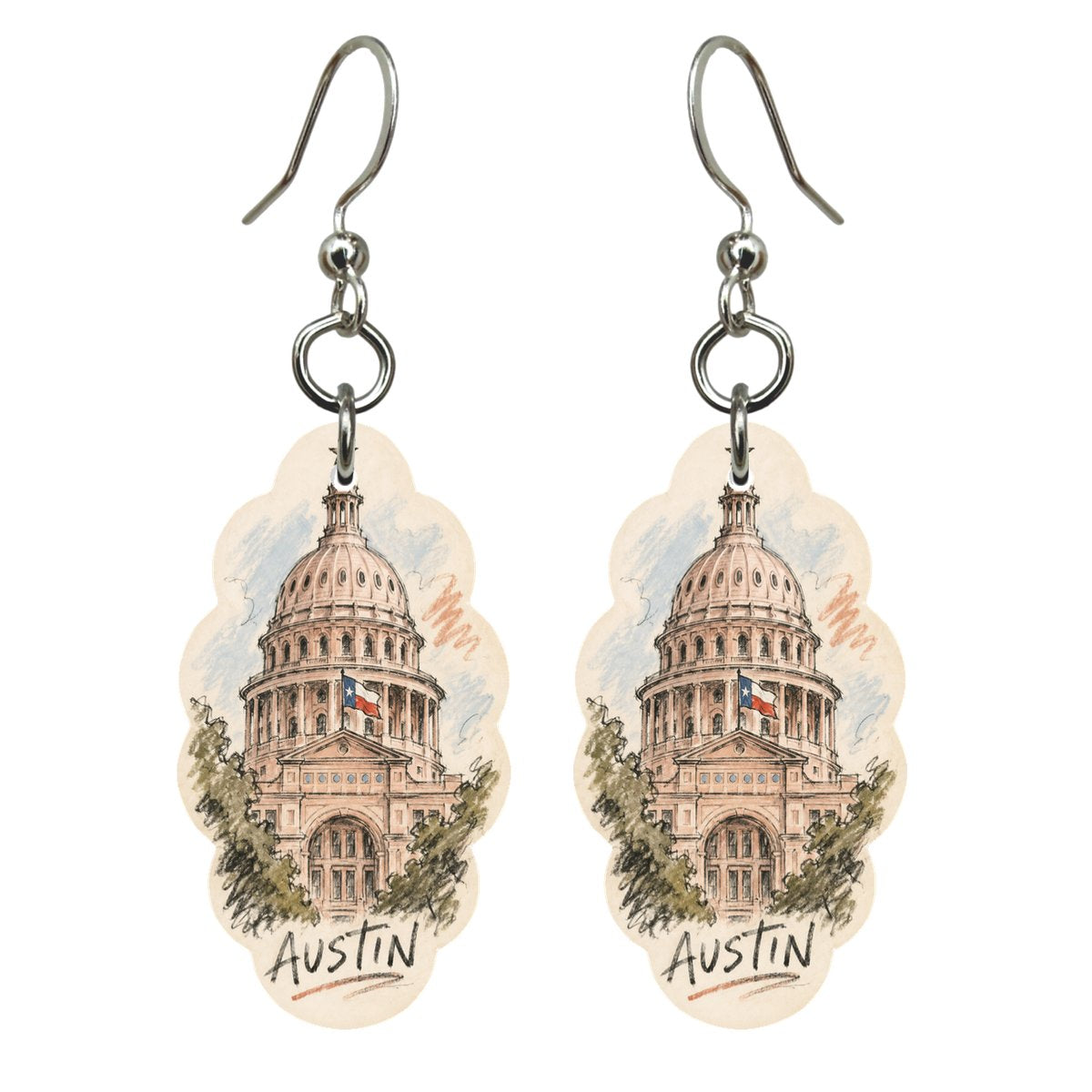 She's Choosing Austin Earrings | Loose Contour Sketch | S355